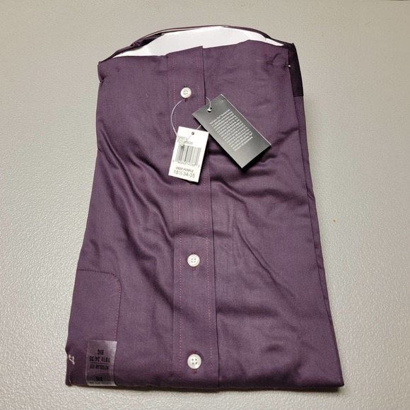Izod Deep Purple Long Sleeve Mens Shirt - Regular Fit 18.5‎ 34/35 NWT - Picture 2 of 6